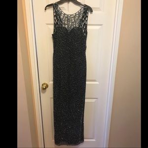 Beaded navy dress